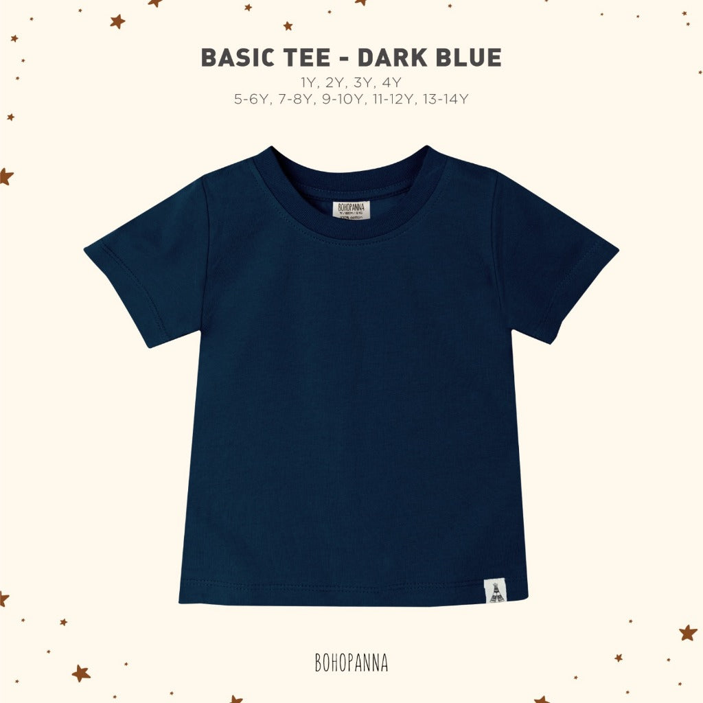 Bohopanna Basic Tee 1-14 Tahun Tshirt Polos / Kaos Warna Basic Anak Unisex Part 1