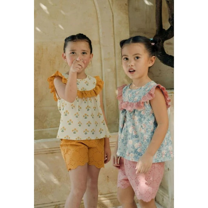 Bohopanna Bella & Camille Set 6 Bulan - 10 Tahun Setelan Bunga Ruffle Anak Perempuan Setelan Celana & Rok