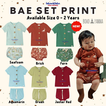 BOHO BABY BAE SET MOTIF PRINT SETELAN PIYAMA ANAK PENDEK BAJU ANAK BAJU SETELAN ANAK BOHOBABY BOHOPANNA PART 2