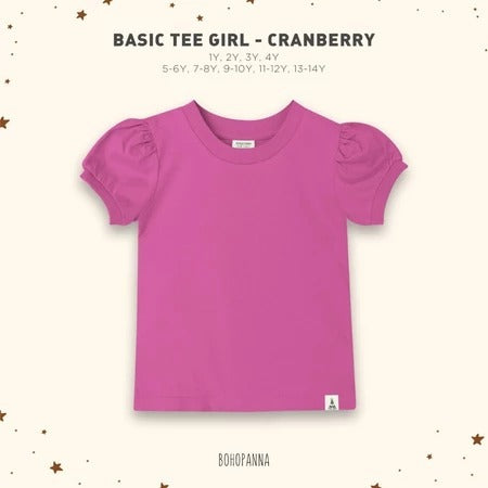 Bohopanna Basic Tee Girl 1-14 Tahun Kaos Puffy Anak Perempuan