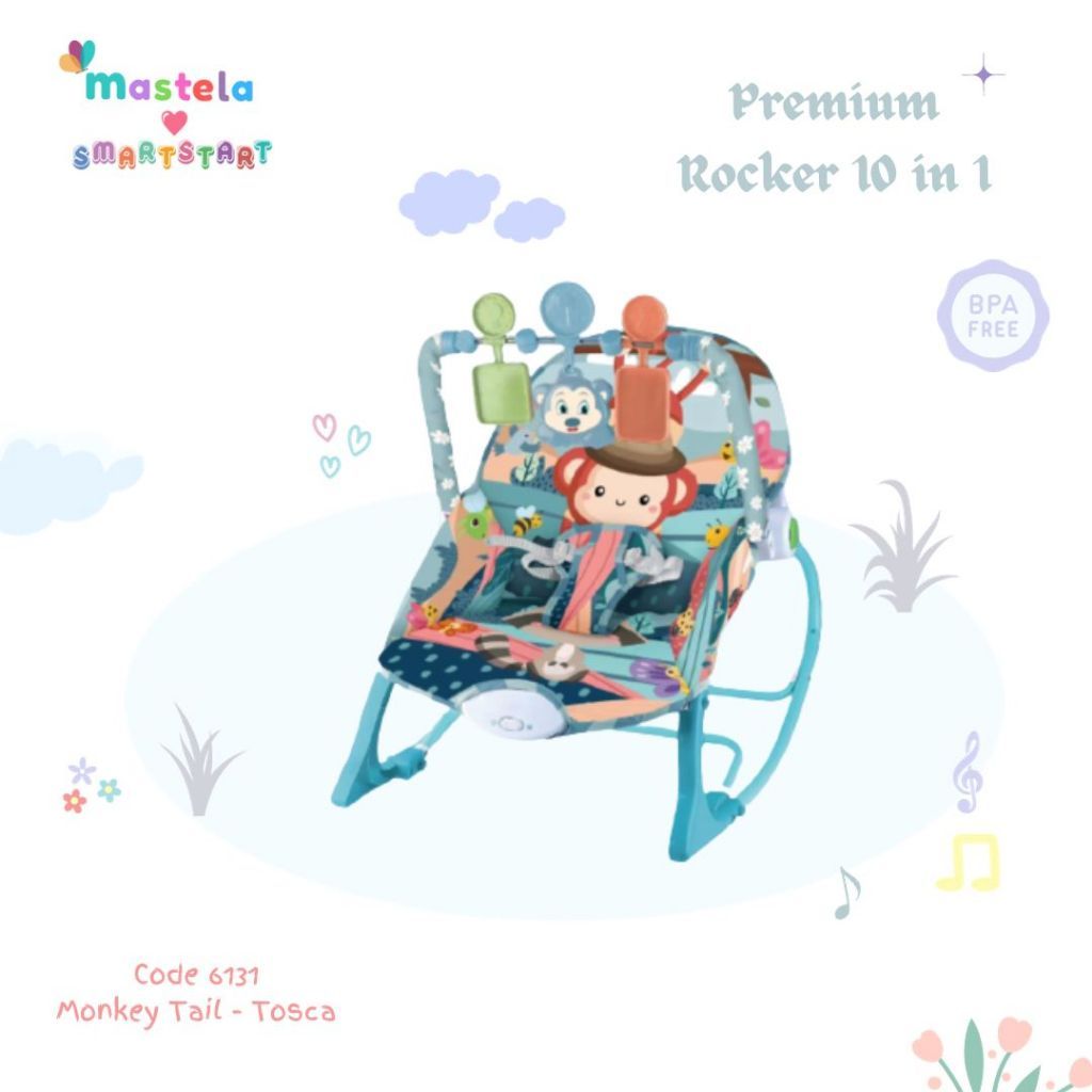 10in1 Sugar Baby / Mastela PREMIUM Bouncer Bayi Premium Rocker dgn Extra Large Seat