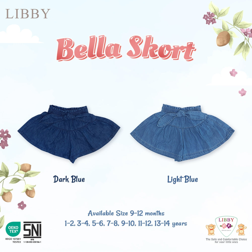 Libby 0 - 6 Tahun Jeans Panjang Anak Perempuan / Celana Rok Bella Skort Ribbon Denim - Ribbony Long Jeans / Rok Celana Pita Denim Fashion BABY BELLA SKORT ROK CELANA ANAK PEREMPUAN 9 BULAN - 14 TAHUN