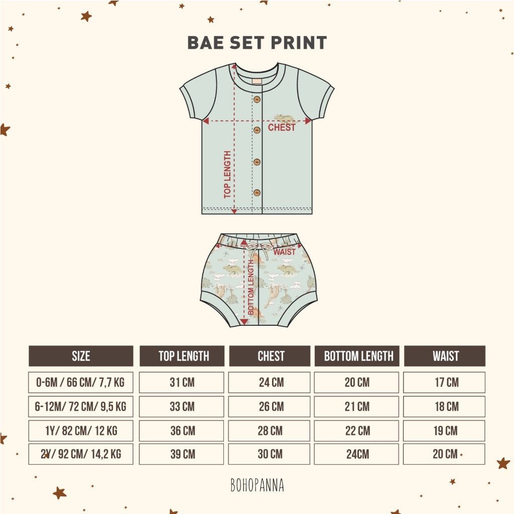 BOHO BABY BAE SET MOTIF PRINT SETELAN PIYAMA ANAK PENDEK BAJU ANAK BAJU SETELAN ANAK BOHOBABY BOHOPANNA PART 2
