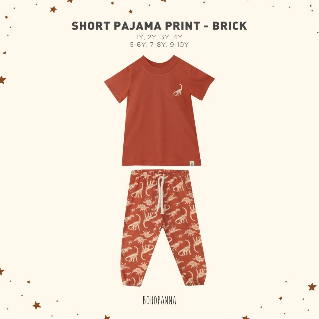 BOHOPANNA NICKO SET / SHORT PAJAMA DINO ANAK SETELAN BAJU ANAK BAJU PENDEK CELANA PANJANG ANAK BOHO BABY 1 - 10 TAHUN PART 2