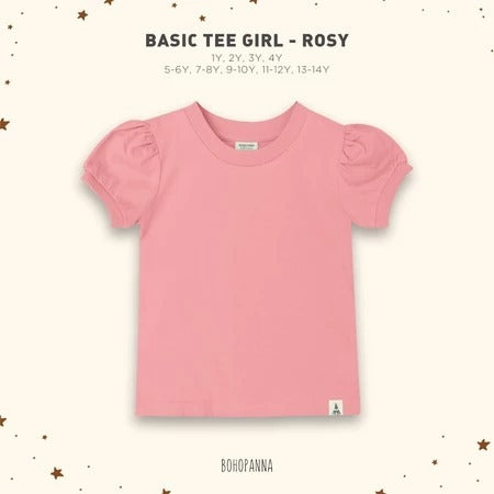 Bohopanna Basic Tee Girl 1-14 Tahun Kaos Puffy Anak Perempuan