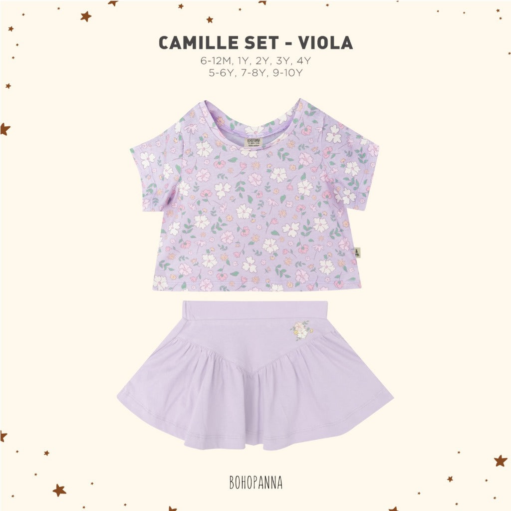 Bohopanna Bella & Camille Set 6 Bulan - 10 Tahun Setelan Bunga Ruffle Anak Perempuan Setelan Celana & Rok
