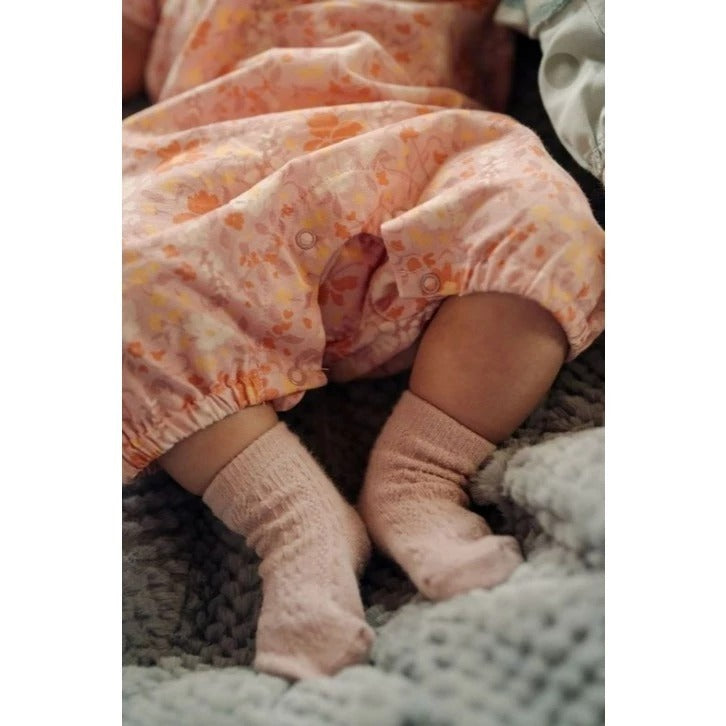 Bohopanna 0-2 Tahun Camille Playsuit / Romper Ruffle Anak Perempuan Motif Bunga Dengan Renda Fashion Bayi Perempuan