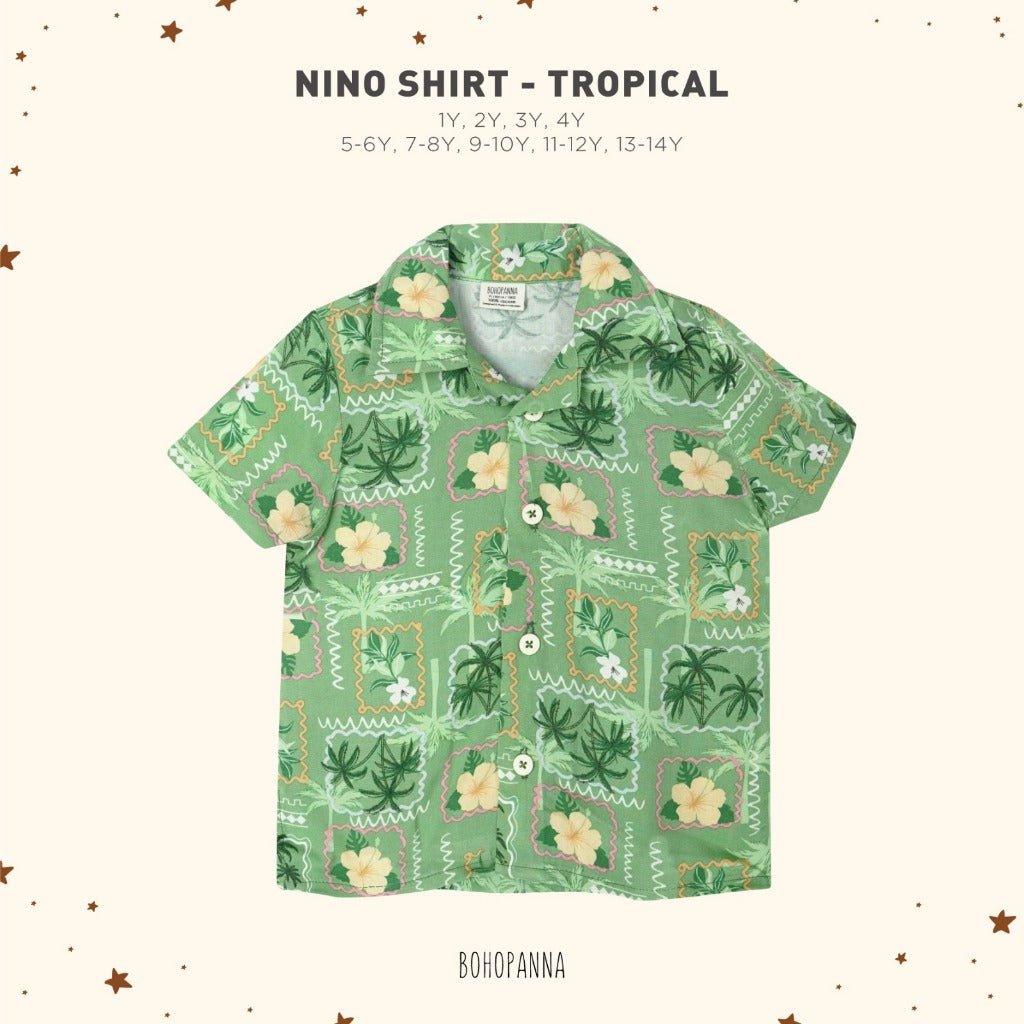 Bohopanna 1-14 Tahun & Adult Nino Shirt Smiley World Family Series/ Kemeja Pantai Bisa kembaran Orang Tua dan Anak