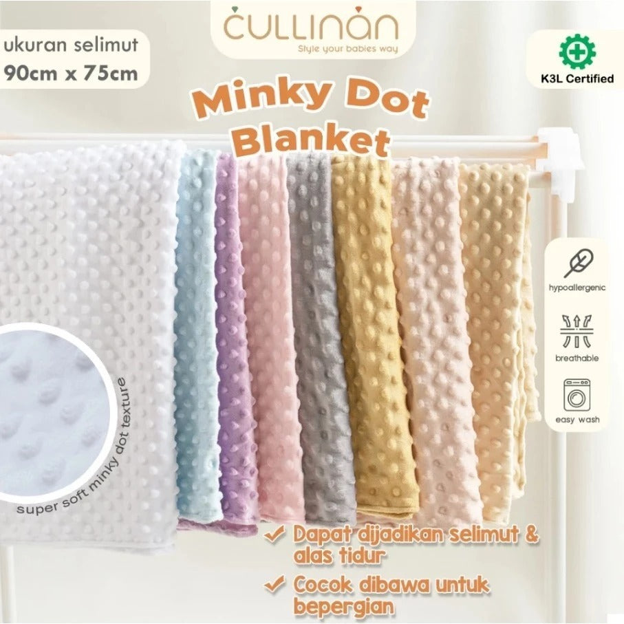 Cullinan Selimut Minky Dot 90 x 75 cm - Baby Blanket - Selimut Newborn 1 lapis