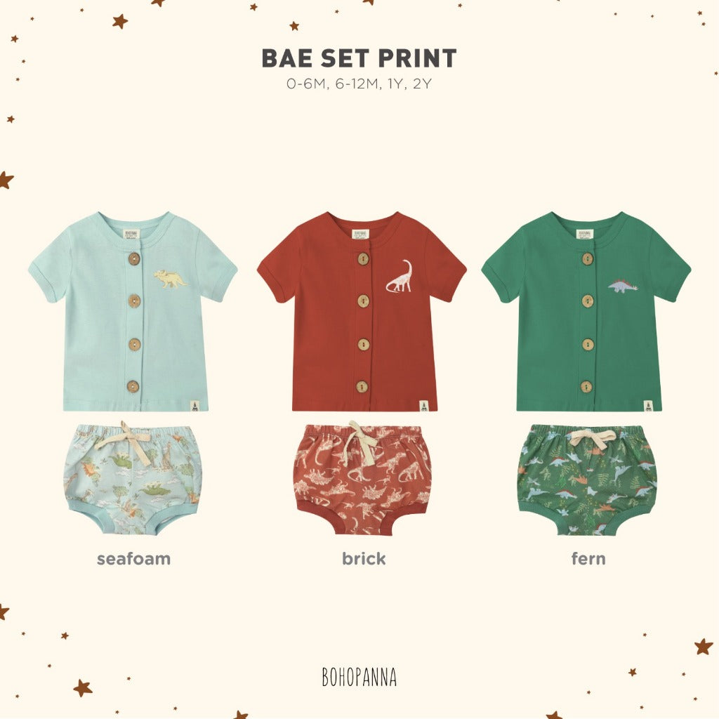 BOHO BABY BAE SET MOTIF PRINT SETELAN PIYAMA ANAK PENDEK BAJU ANAK BAJU SETELAN ANAK BOHOBABY BOHOPANNA PART 2