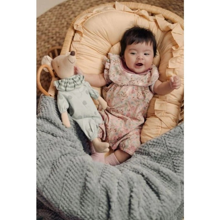 Bohopanna 0-2 Tahun Camille Playsuit / Romper Ruffle Anak Perempuan Motif Bunga Dengan Renda Fashion Bayi Perempuan