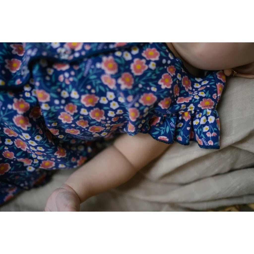 Pannadaily 0-12 Bulan Floral Basic Baby Set Ruffle / Piyama Pendek Ruffle Motif Bunga Bohopanna