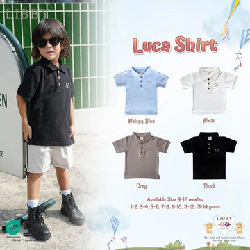 LIBBY BABY LUCA SHIRT ATASAN BAJU KERAH ANAK LAKI-LAKI 9 BULAN - 14 TAHUN