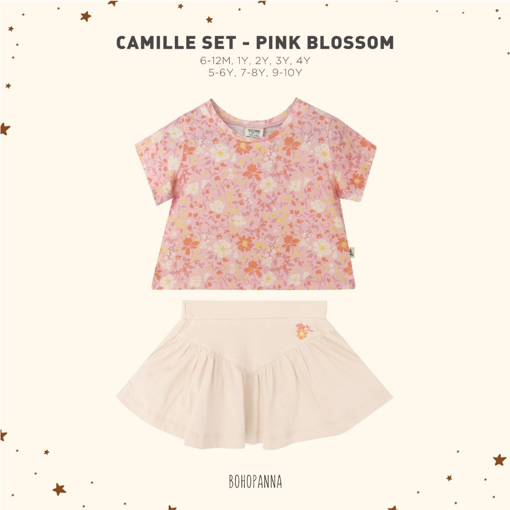 Bohopanna Bella & Camille Set 6 Bulan - 10 Tahun Setelan Bunga Ruffle Anak Perempuan Setelan Celana & Rok