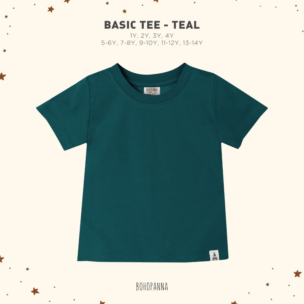 Bohopanna Basic Tee 1-14 Tahun Tshirt Polos / Kaos Warna Basic Anak Unisex Part 1
