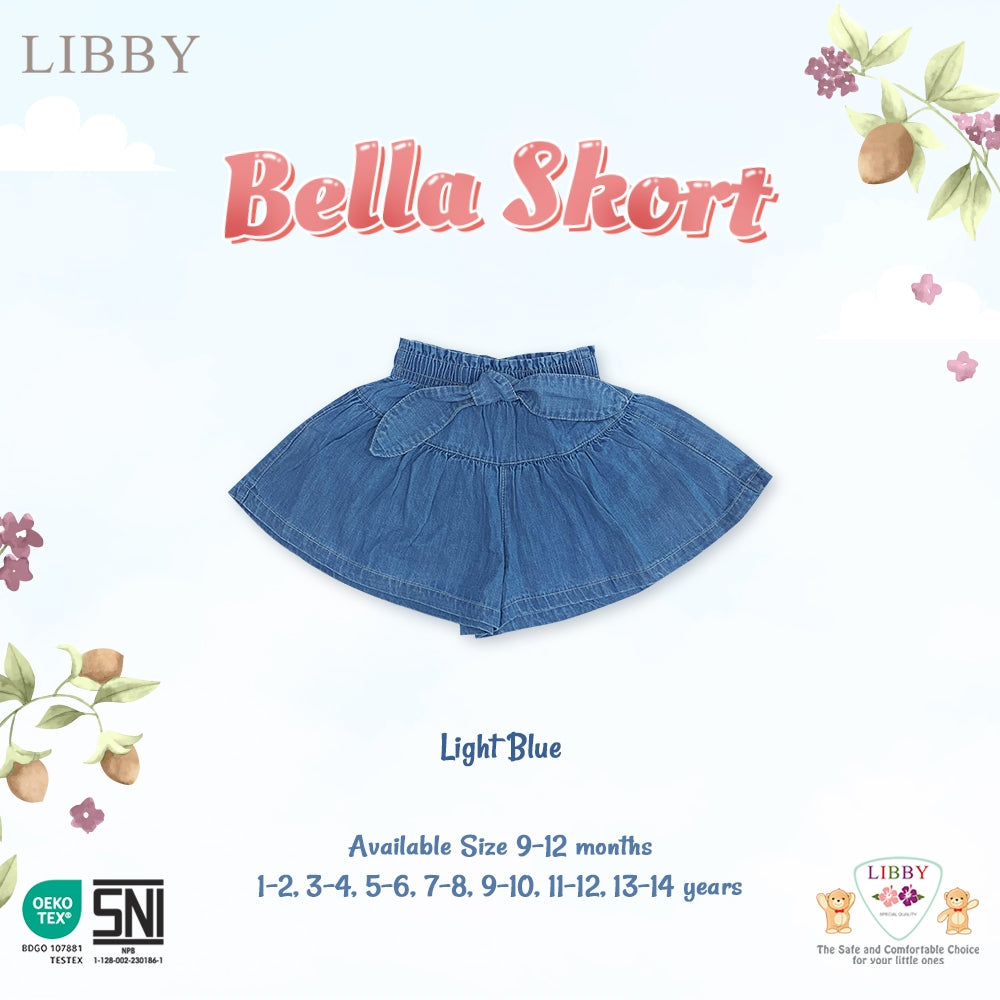 Libby 0 - 6 Tahun Jeans Panjang Anak Perempuan / Celana Rok Bella Skort Ribbon Denim - Ribbony Long Jeans / Rok Celana Pita Denim Fashion BABY BELLA SKORT ROK CELANA ANAK PEREMPUAN 9 BULAN - 14 TAHUN