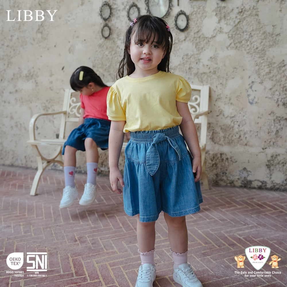 Libby 0 - 6 Tahun Jeans Panjang Anak Perempuan / Celana Rok Bella Skort Ribbon Denim - Ribbony Long Jeans / Rok Celana Pita Denim Fashion BABY BELLA SKORT ROK CELANA ANAK PEREMPUAN 9 BULAN - 14 TAHUN