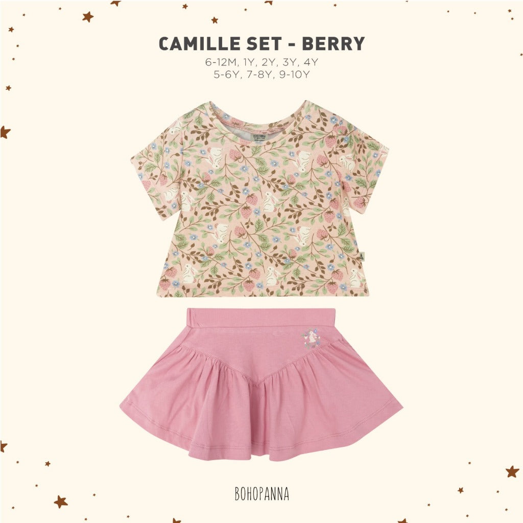 Bohopanna Bella & Camille Set 6 Bulan - 10 Tahun Setelan Bunga Ruffle Anak Perempuan Setelan Celana & Rok