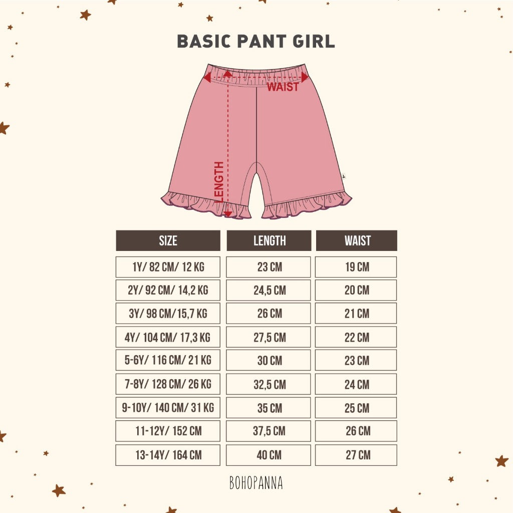 Bohopanna 1-14 Years Basic Pant Girl / Celana Basic Ruffle Anak Perempuan