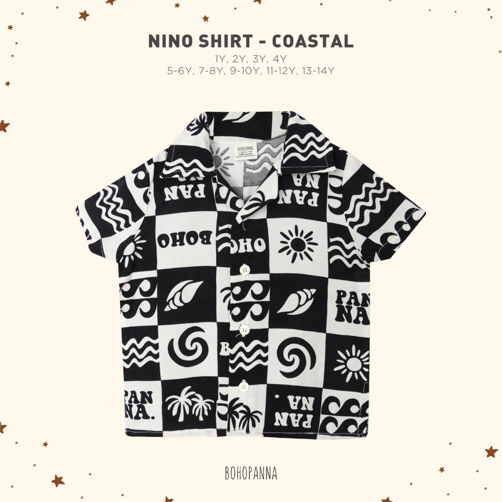 Bohopanna 1-14 Tahun & Adult Nino Shirt Smiley World Family Series/ Kemeja Pantai Bisa kembaran Orang Tua dan Anak
