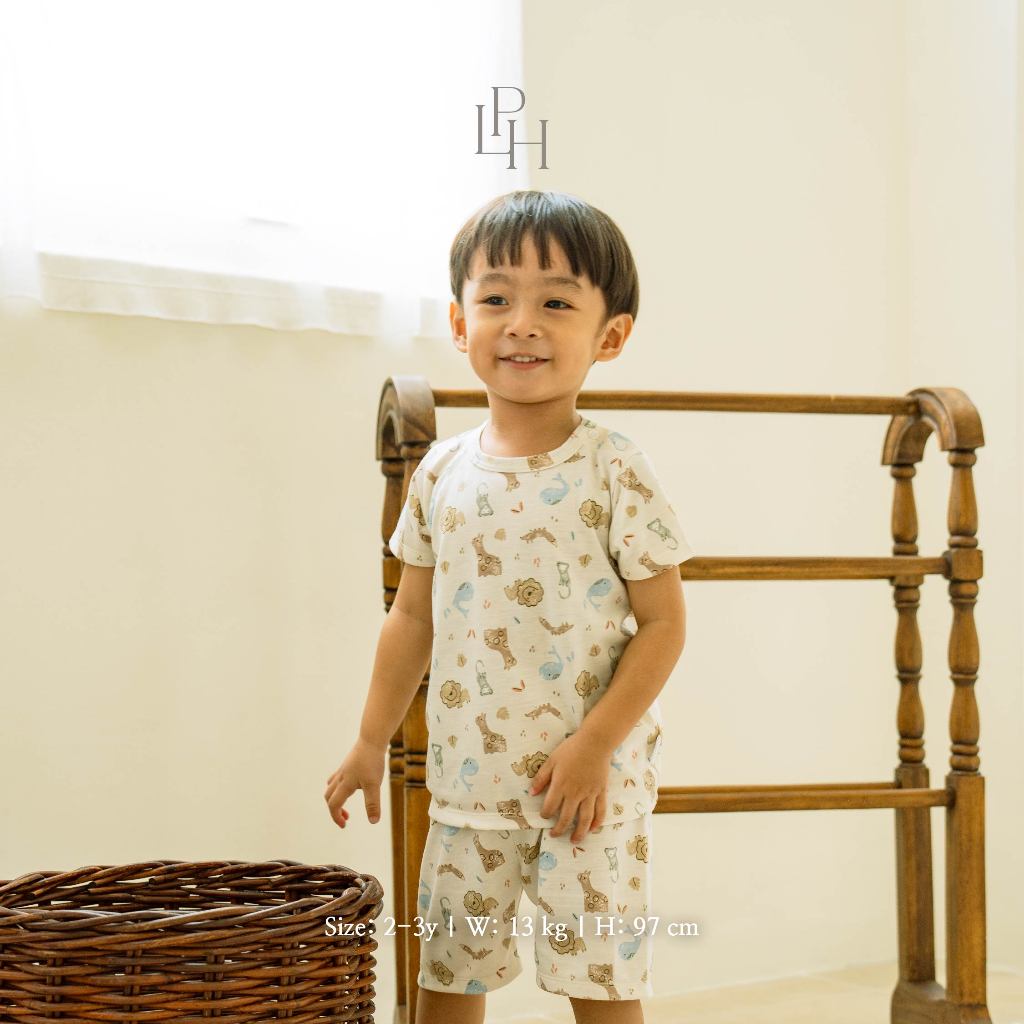PROMO 6.6 PROMO  LITTLE PALMERHAUS LITTLE WEAR SHOULDER SHORT SLEEVE ANIMALS / CARS / BUTTERFLIES / CIRCUS SEAL / CIRCUS PARADE / CIRCUS HORSE / GAMES RETRO / CINEMA RETRO / MUSIC RETRO SETELAN PIYAMA BAJU BAYI 0-12 BULAN