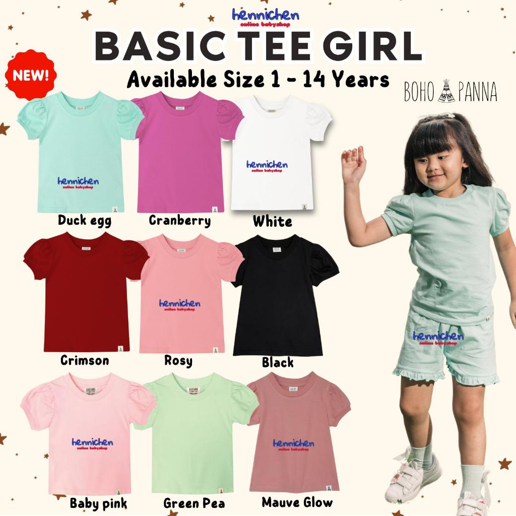 Bohopanna Basic Tee Girl 1-14 Tahun Kaos Puffy Anak Perempuan
