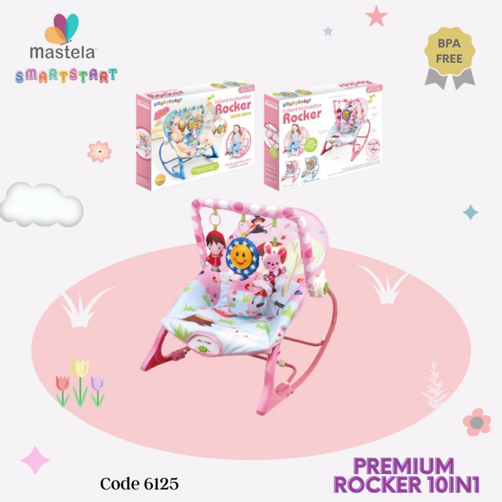 10in1 Sugar Baby / Mastela PREMIUM Bouncer Bayi Premium Rocker dgn Extra Large Seat