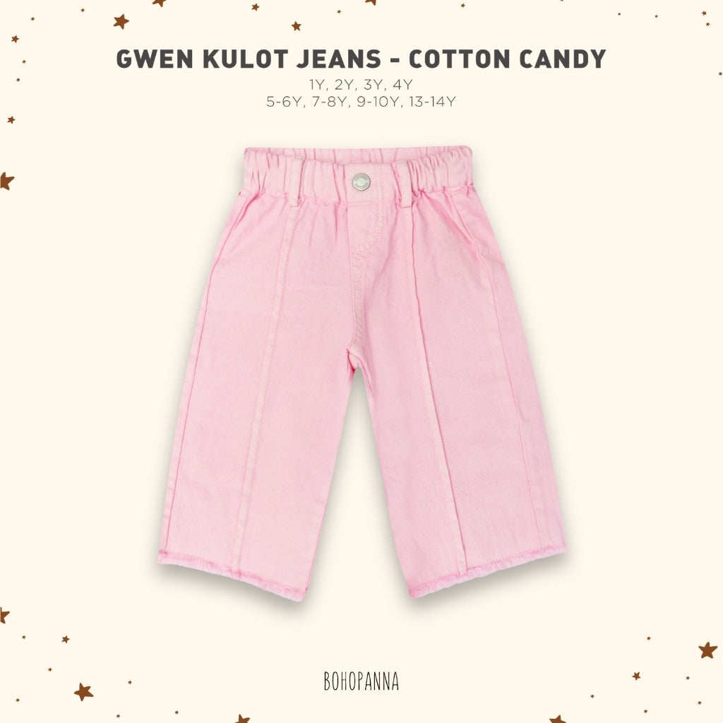 Bohopanna 1-14 Tahun Gwen Kulot Jeans / Celana Panjang Loose Denim Fashion Anak Perempuan