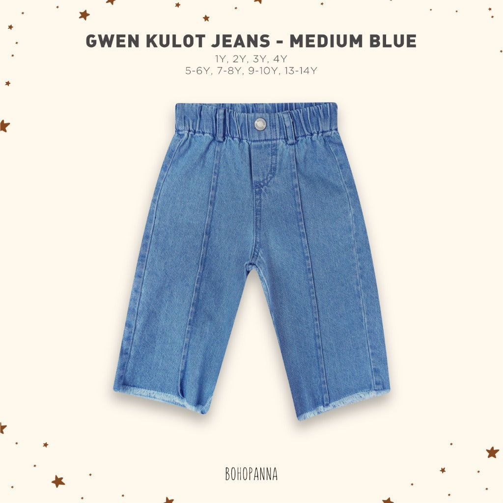 Bohopanna 1-14 Tahun Gwen Kulot Jeans / Celana Panjang Loose Denim Fashion Anak Perempuan