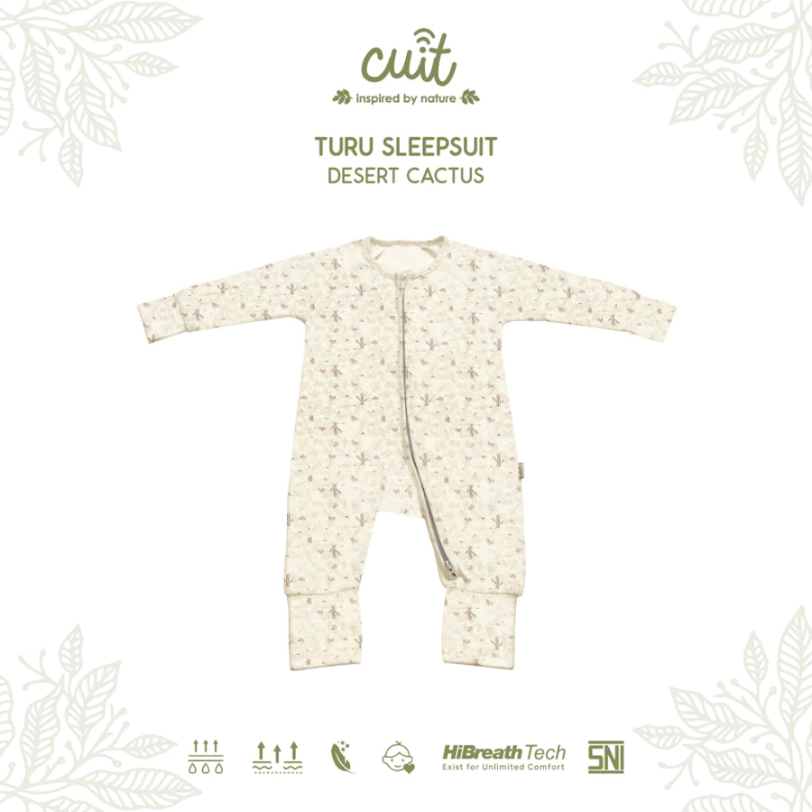 Cuit 0-12 Bulan Turu Double Zipper Sleepsuit Baby Motif Minimalis SLeepsui Anak Bayi