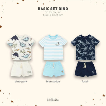 Bohopanna 1-10 Tahun Setelan Basic Set Dino Setelan Pendek Anak Laki laki New