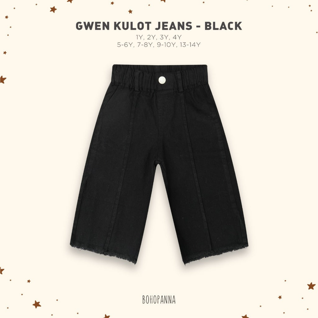 Bohopanna 1-14 Tahun Gwen Kulot Jeans / Celana Panjang Loose Denim Fashion Anak Perempuan
