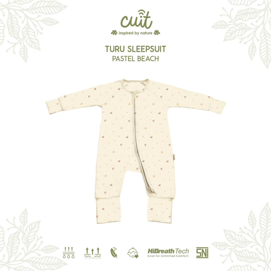 Cuit 0-12 Bulan Turu Double Zipper Sleepsuit Baby Motif Minimalis SLeepsui Anak Bayi