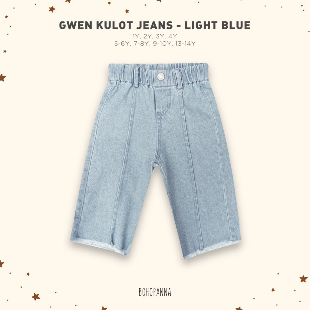 Bohopanna 1-14 Tahun Gwen Kulot Jeans / Celana Panjang Loose Denim Fashion Anak Perempuan