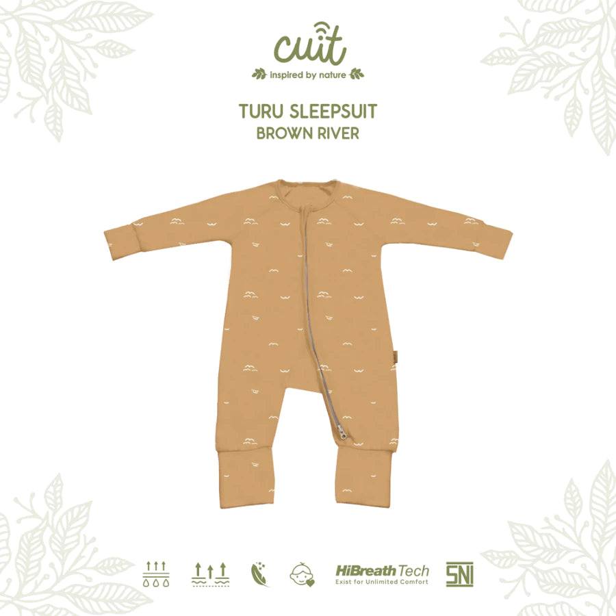 Cuit 0-12 Bulan Turu Double Zipper Sleepsuit Baby Motif Minimalis SLeepsui Anak Bayi