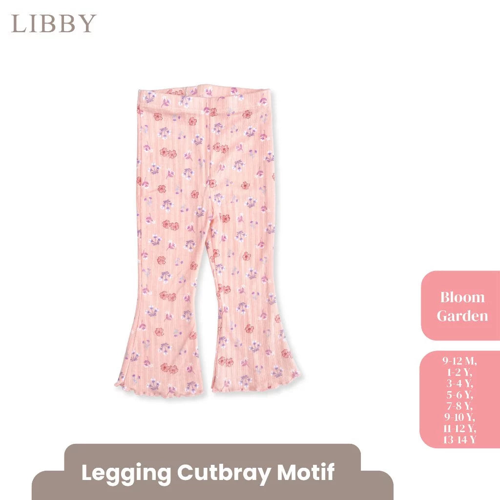 LIBBY Leggings Cutbray Motif Anak Perempuan Katun Adem size 9 bulan - 14 Tahun (1PCS) | OOTD Casual Korean Style