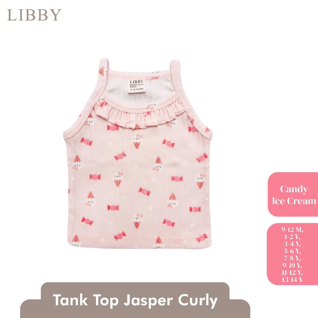LIBBY Tanktop Curly Anak Perempuan size 9 bulan - 14 Tahun (1PCS) | Atasan Katun Adem | OOTD Casual Korean Style