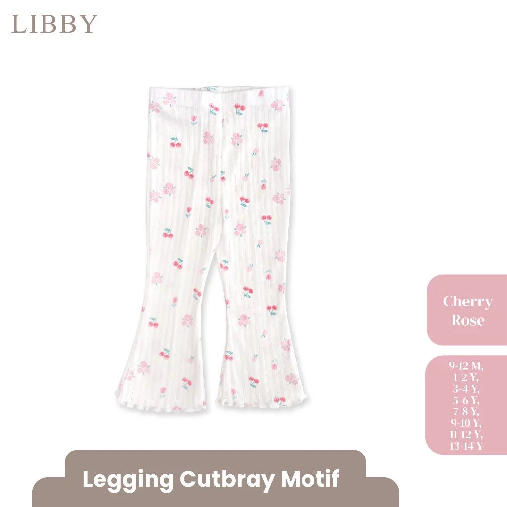 LIBBY Leggings Cutbray Motif Anak Perempuan Katun Adem size 9 bulan - 14 Tahun (1PCS) | OOTD Casual Korean Style