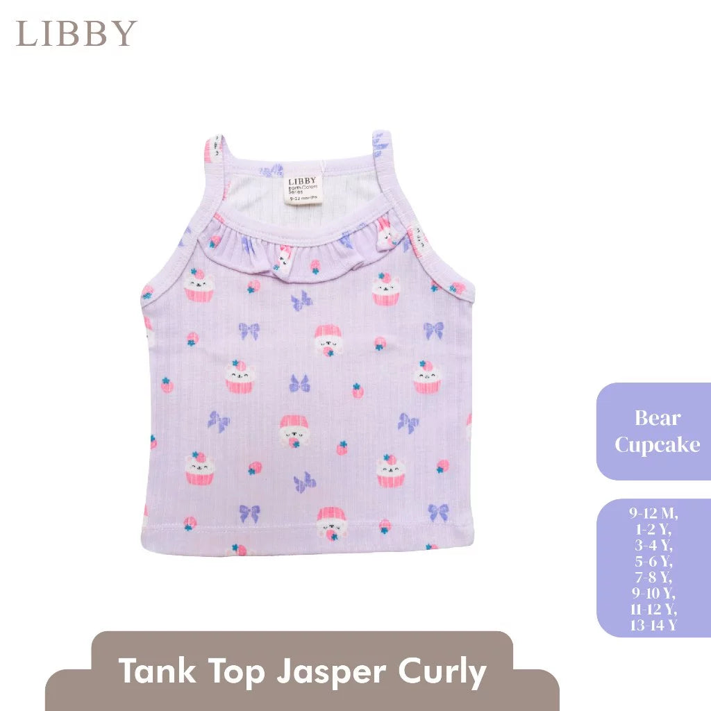 LIBBY Tanktop Curly Anak Perempuan size 9 bulan - 14 Tahun (1PCS) | Atasan Katun Adem | OOTD Casual Korean Style