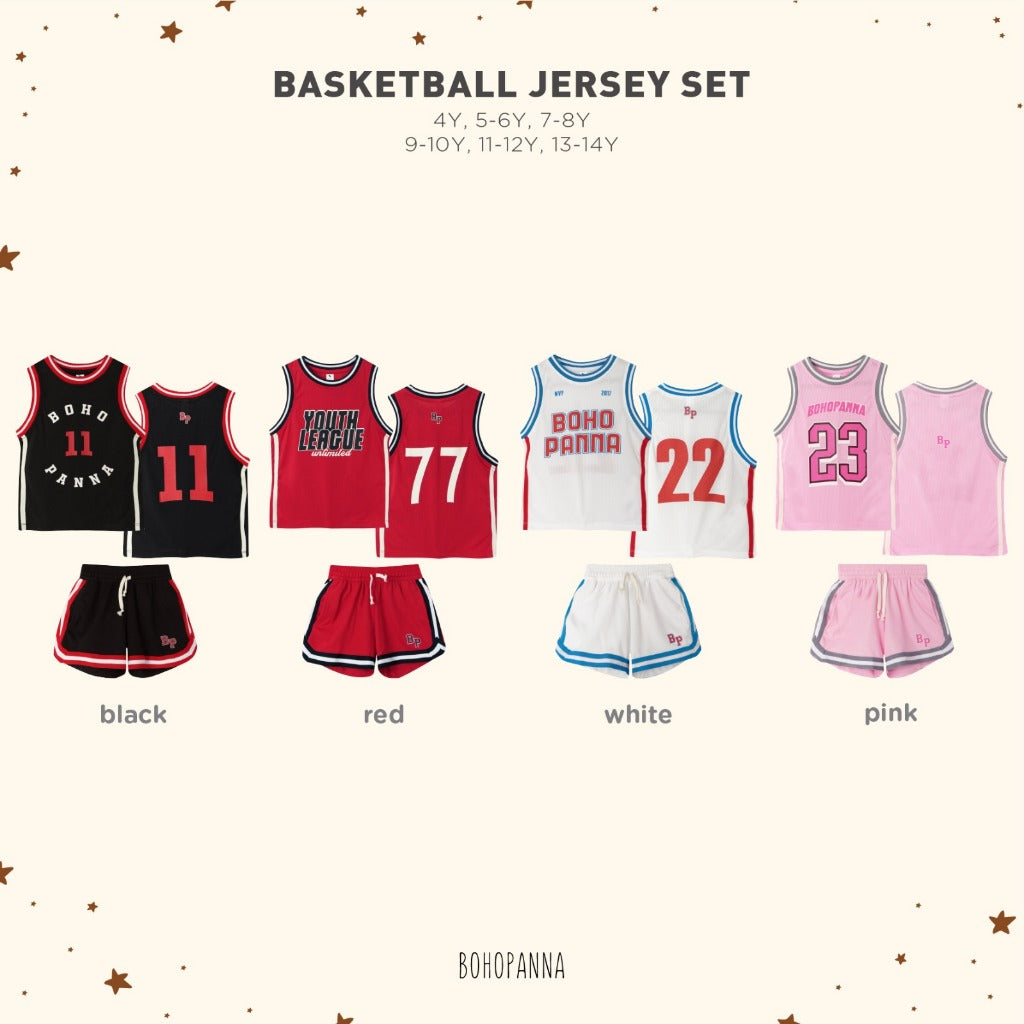 Bohopanna Basketball Jersey Set - Setelan sport anak 4-14 Tahun