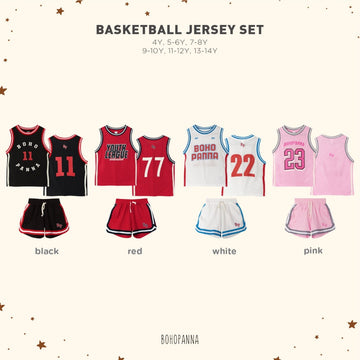 Bohopanna Basketball Jersey Set - Setelan sport anak 4-14 Tahun
