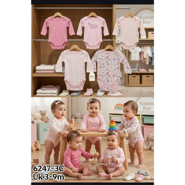 ISI 5 PCS CarterLove Carter Love Bodysuit Rib Set 5in1| Baby Jumper 5in1 0-9 Bulan Catell Love 6247 / 6248