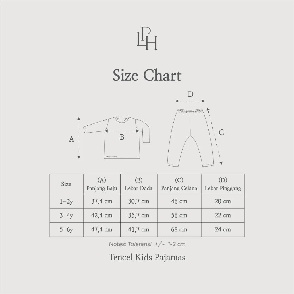 Little Palmerhaus -Piyama Tencel Anak Lengan Pendek Celana Panjang Usia 1-14 tahun TENCEL™ Kids Short Sleeved Pajamas / Kids Pajamas