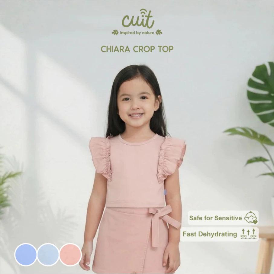 CUIT 3-10 Tahun Chiara Crop Top Kaos Atasan Ruffle Fashion Anak Perempuan