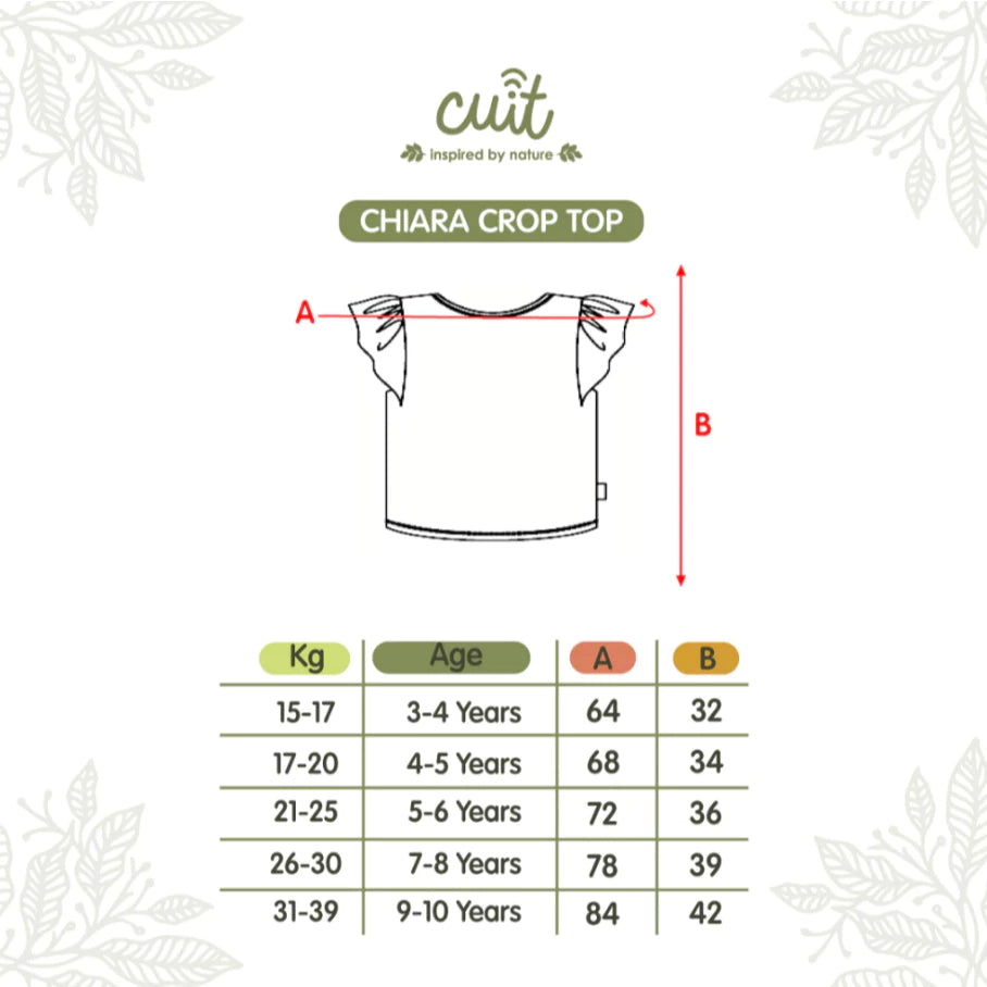 CUIT 3-10 Tahun Chiara Crop Top Kaos Atasan Ruffle Fashion Anak Perempuan