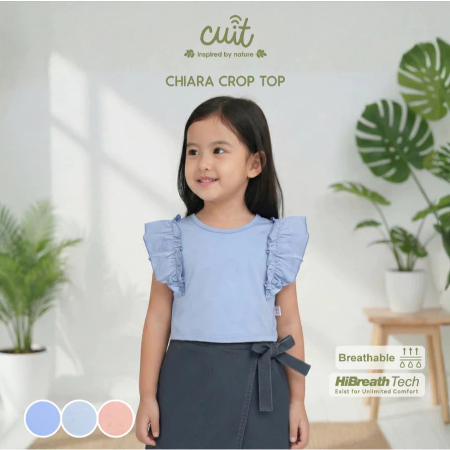 CUIT 3-10 Tahun Chiara Crop Top Kaos Atasan Ruffle Fashion Anak Perempuan