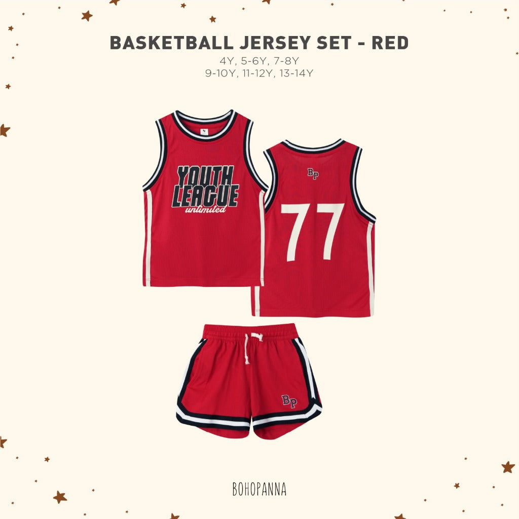 Bohopanna Basketball Jersey Set - Setelan sport anak 4-14 Tahun