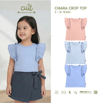CUIT 3-10 Tahun Chiara Crop Top Kaos Atasan Ruffle Fashion Anak Perempuan