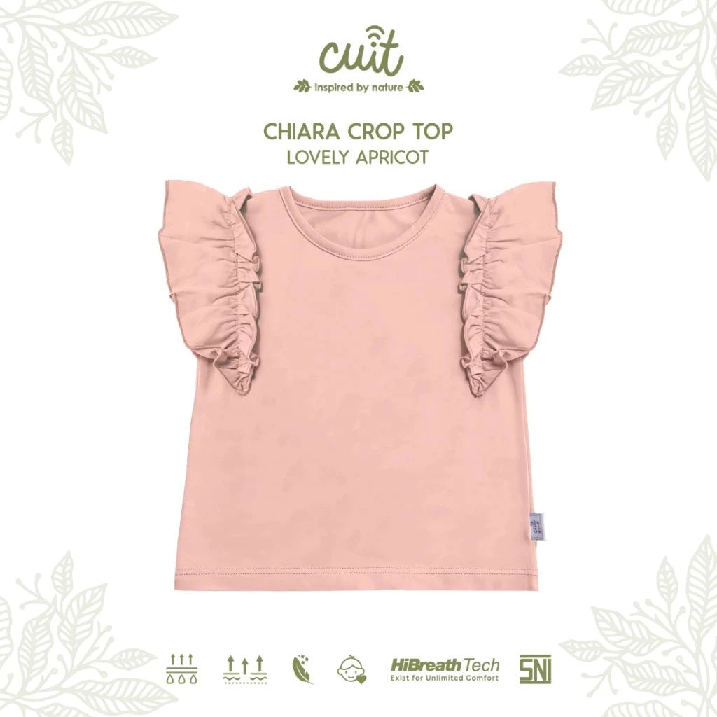 CUIT 3-10 Tahun Chiara Crop Top Kaos Atasan Ruffle Fashion Anak Perempuan