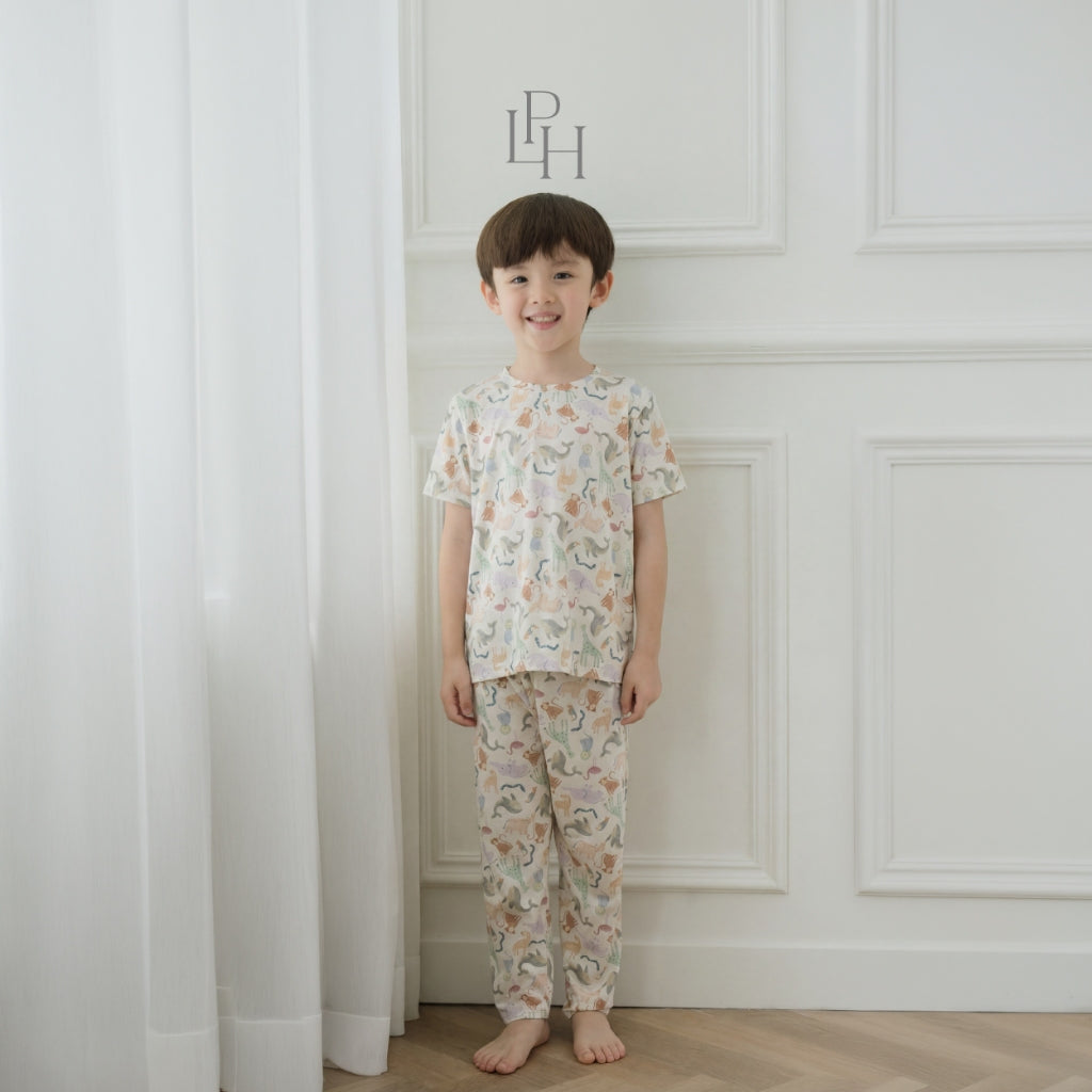 Little Palmerhaus -Piyama Tencel Anak Lengan Pendek Celana Panjang Usia 1-14 tahun TENCEL™ Kids Short Sleeved Pajamas / Kids Pajamas